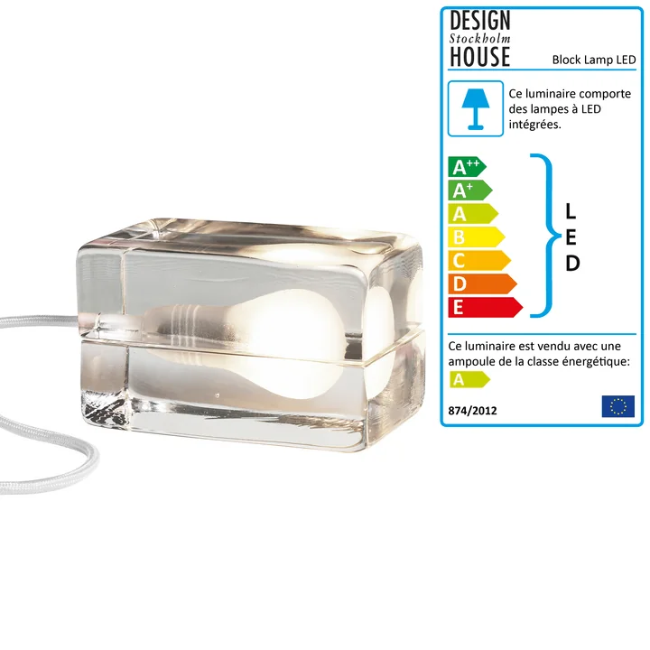 Design House Stockholm - Block Lamp, blanc