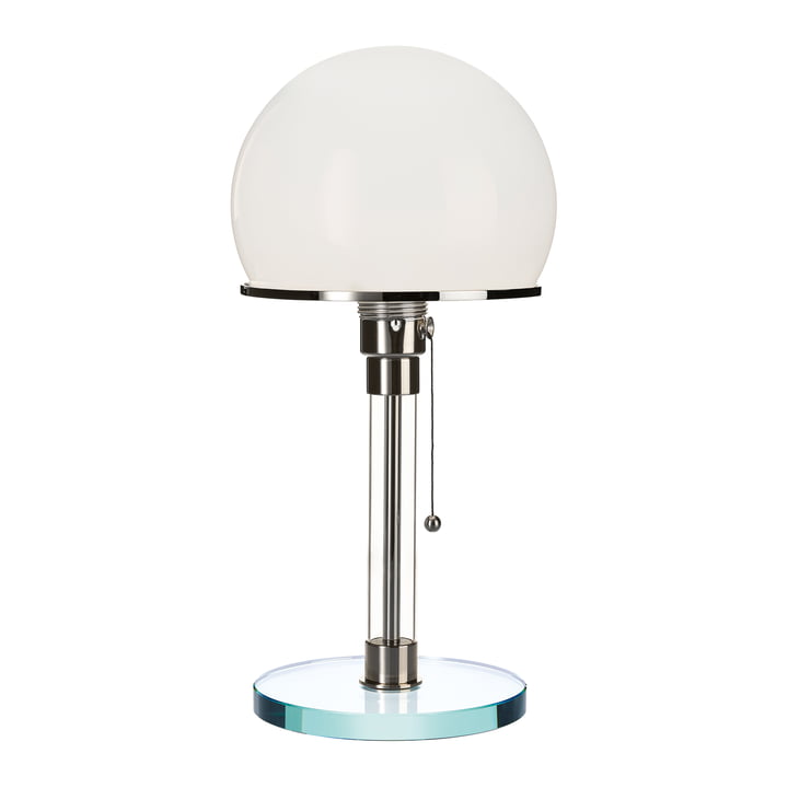 Lampe Wagenfeld WG 24 avec base en verre clair de Tecnolumen
