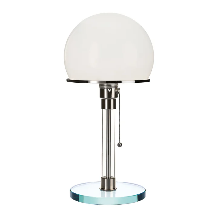 Lampe Wagenfeld WG 24 avec pied en verre transparent de Tecnolumen