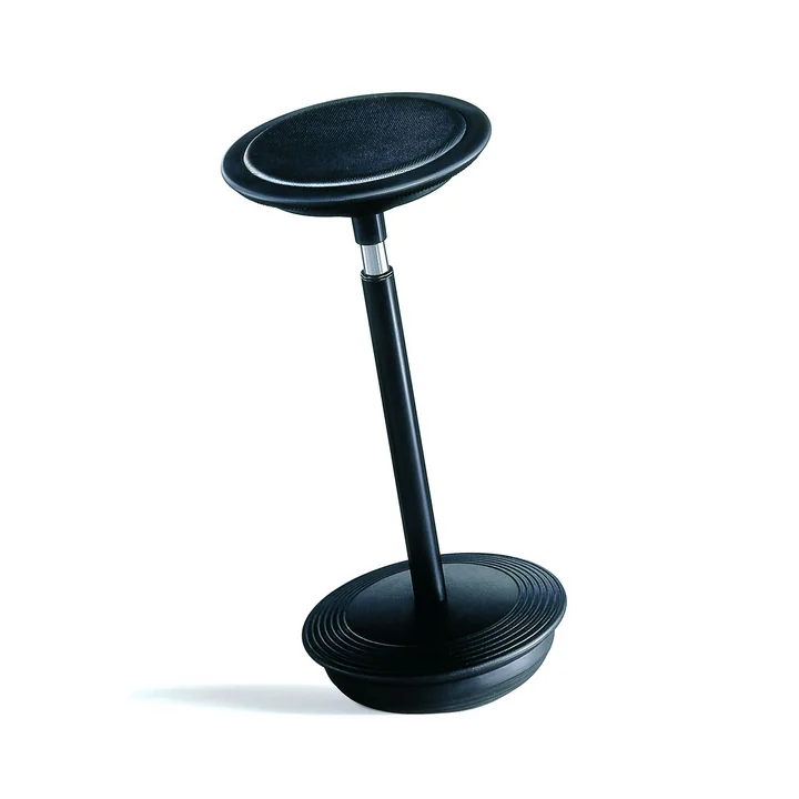 Stitz 2 de Wilkhahn avec assise en cuir gaufré noir