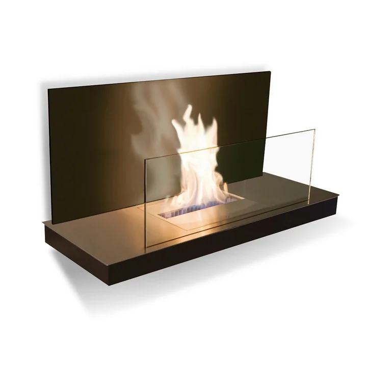 Wallflame II - Acier inoxydable/verre, noir