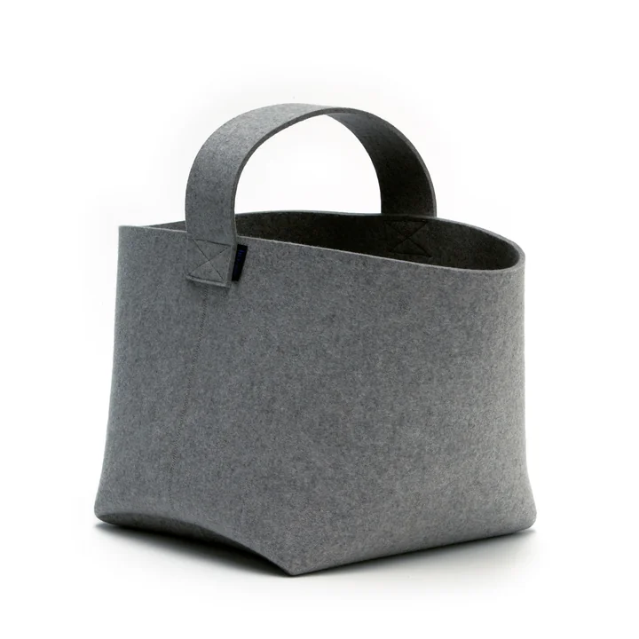 Hey Sign - Panier à bûches avec poignée de transport - anthracite