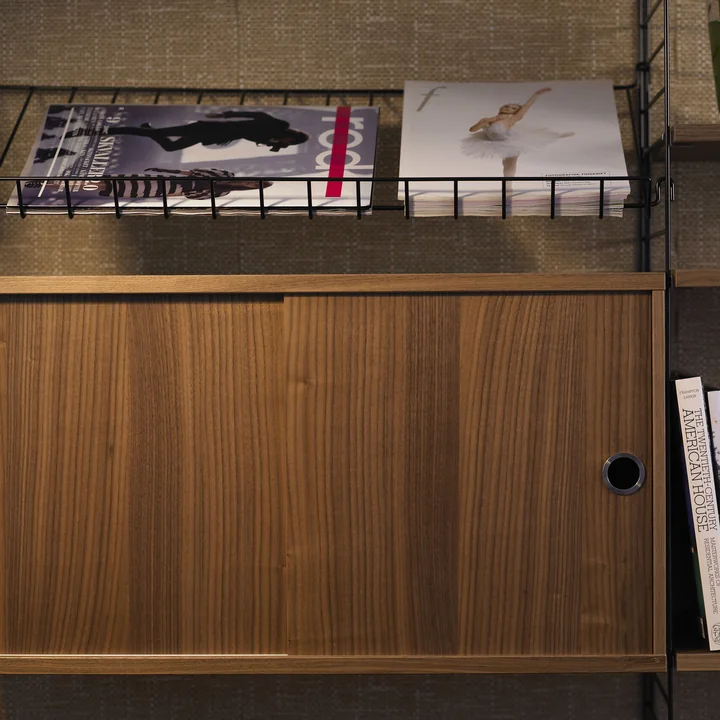 String Etagère, noir / noyer