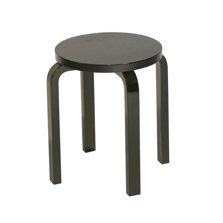 Artek Tabouret E60, noir laqué