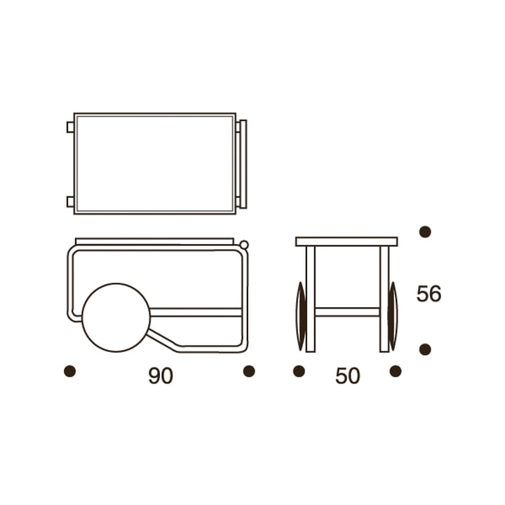 Dessin technique avec les dimensions du chariot 901