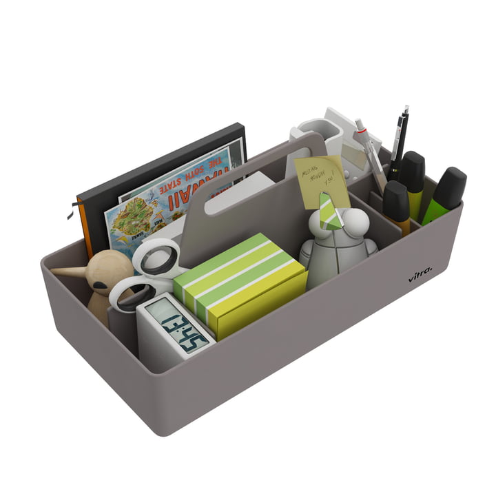 Vitra - Storage Toolbox gris mauve, rempli