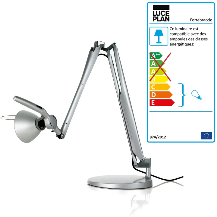 Fortebraccio Lampe de bureau D33N.60 de Luceplan en métal