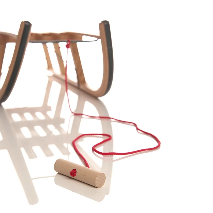 Sirch - Corde à tirer rouge avec pommeau en bois