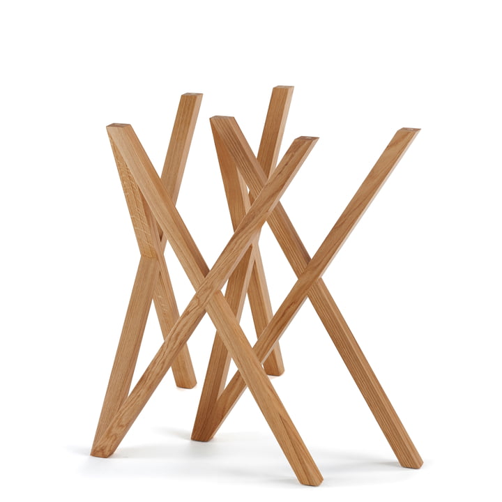 Le tréteau de la table Mika de Hans Hansen en bois de chêne