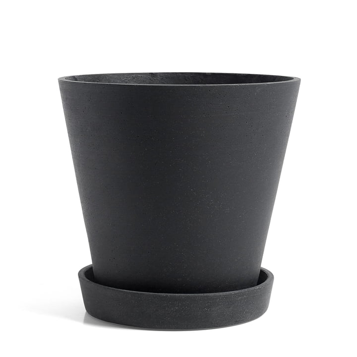 Le Hay - Pot de fleur avec soucoupe en XL, noir