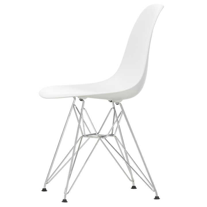 Chaise Eames Plastic Side Chair DSR by Vitra en chrome / blanc