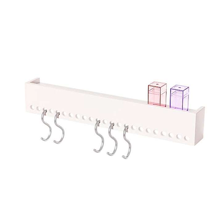 Nomess - Portemanteau mural So-Hooked, blanc, 60 cm