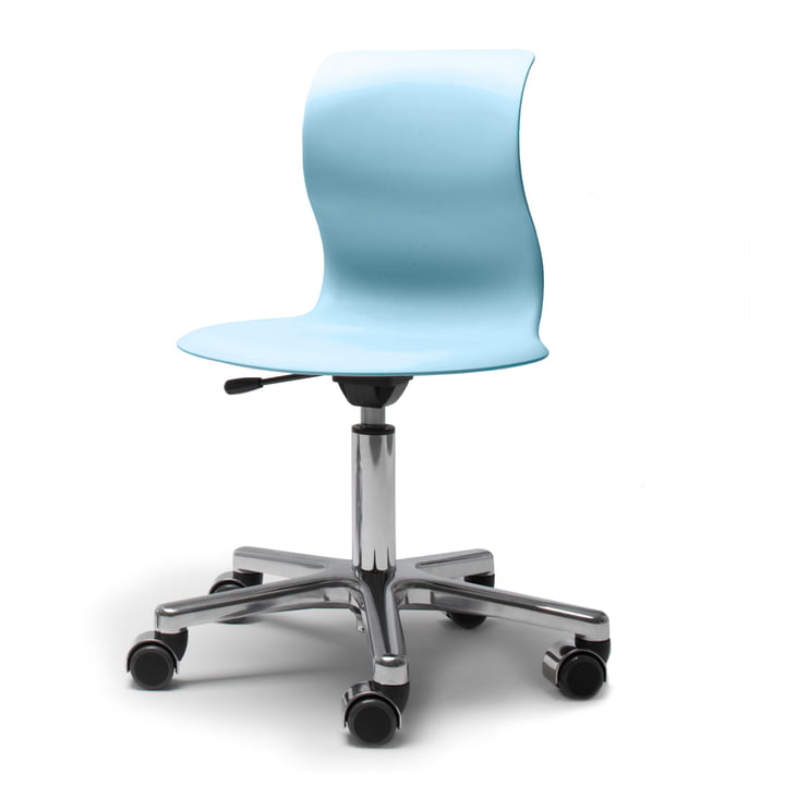 Flötotto, Pro 4 et 5 Chaise pivotante Chrome, coque bleu aqua