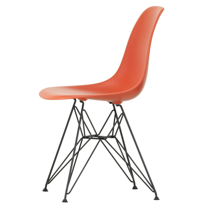 Chaise Eames Plastic Side Chair DSR by Vitra en rouge foncé/coquelicot basique