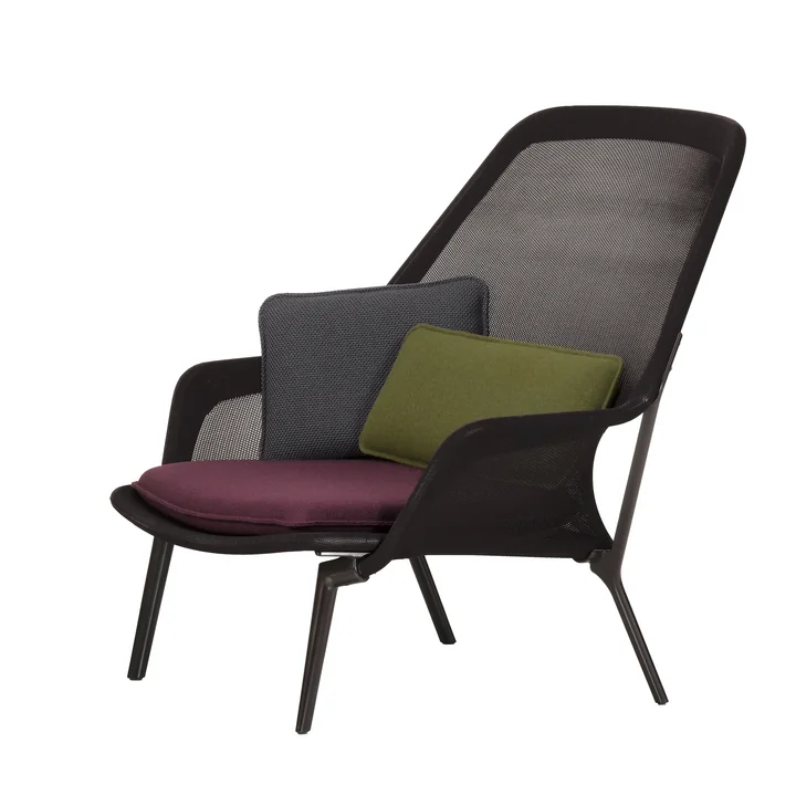 Slow Chair par Vitra en chocolat et marron