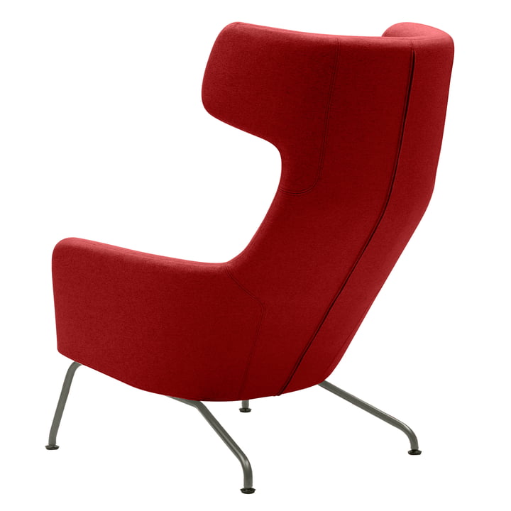 Softline - Havanna Fauteuil à oreilles, rouge - arrière incliné