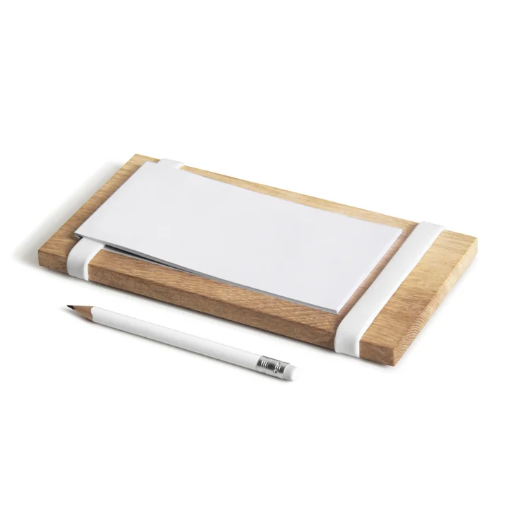 Porte-bloc-notes Lait, beurre, œufs de Side by Side en blanc