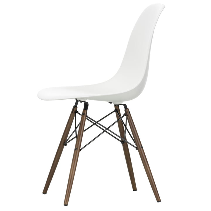 Vitra - Eames Plastic Side Chair DSW, Érable foncé / blanche