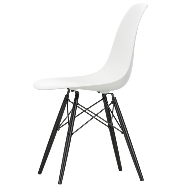 Vitra - Eames Plastic Side Chair DSW, érable noir / blanc
