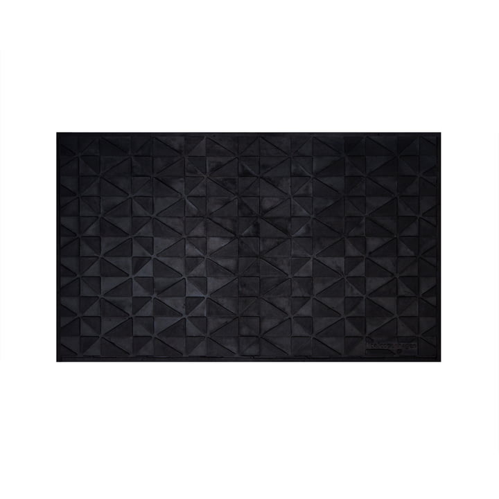 Tapis de porte graphique 45 x 75 cm de tica copenhagen en noir