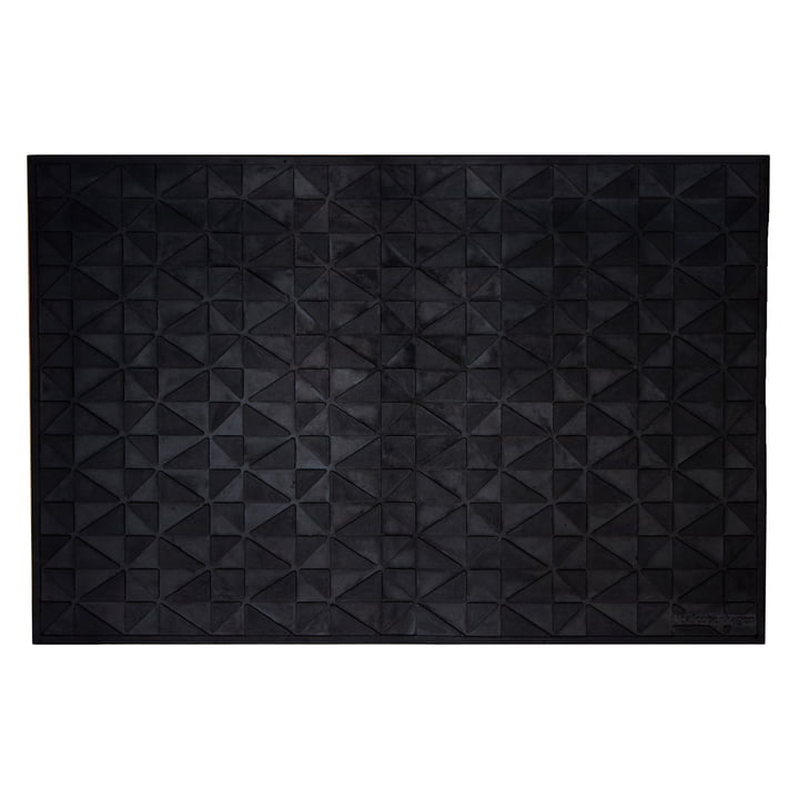 Tapis de porte graphique 60 x 90 cm de tica copenhague en noir