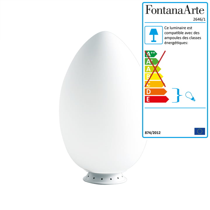 FontanaArte - Lampe de table Uovo, Ø 27 x 44 cm
