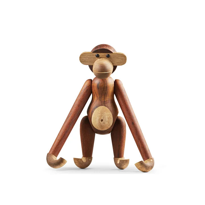 Singe en bois medium de Kay Bojesen en bois de limba / teck