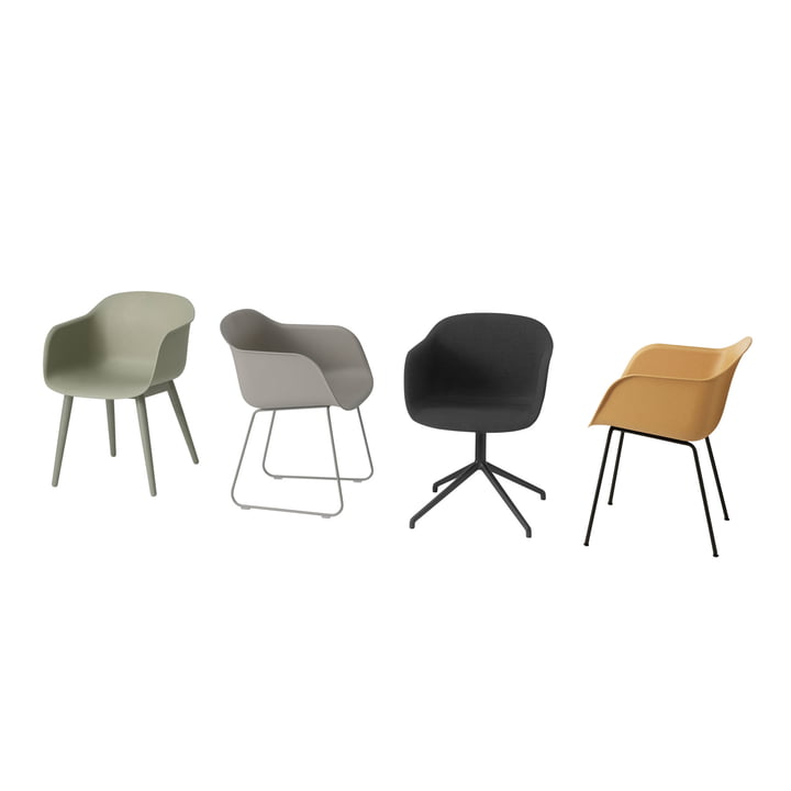 Fiber Chair de Muuto avec différents supports