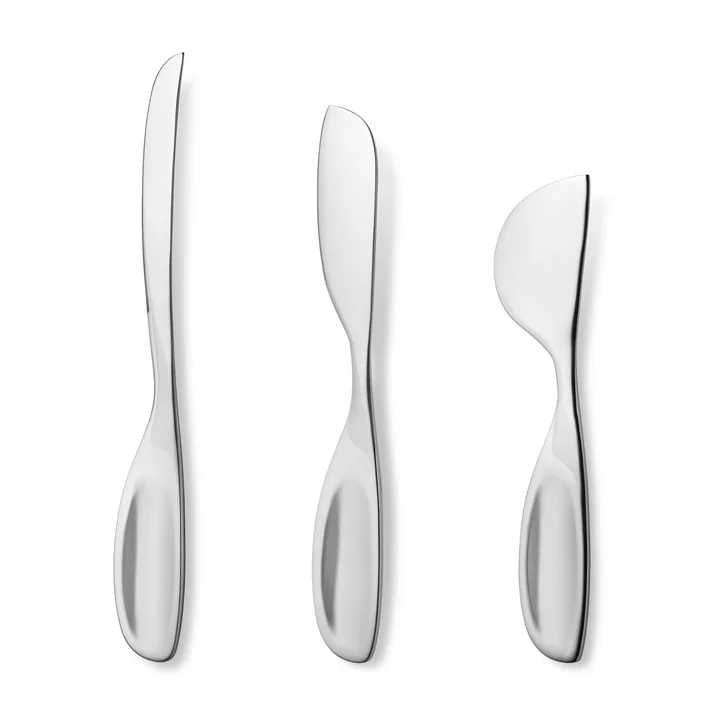 Georg Jensen - Alfredo Set de couteaux à fromage (3 pièces), acier inoxydable poli