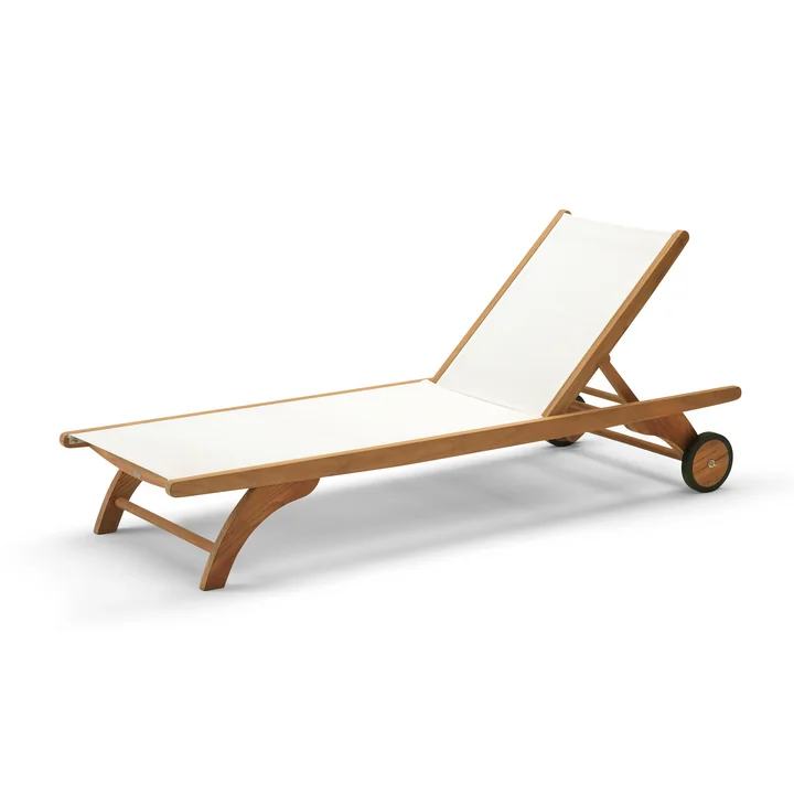 Columbus Sun Bed de Skagerak en teck / blanc