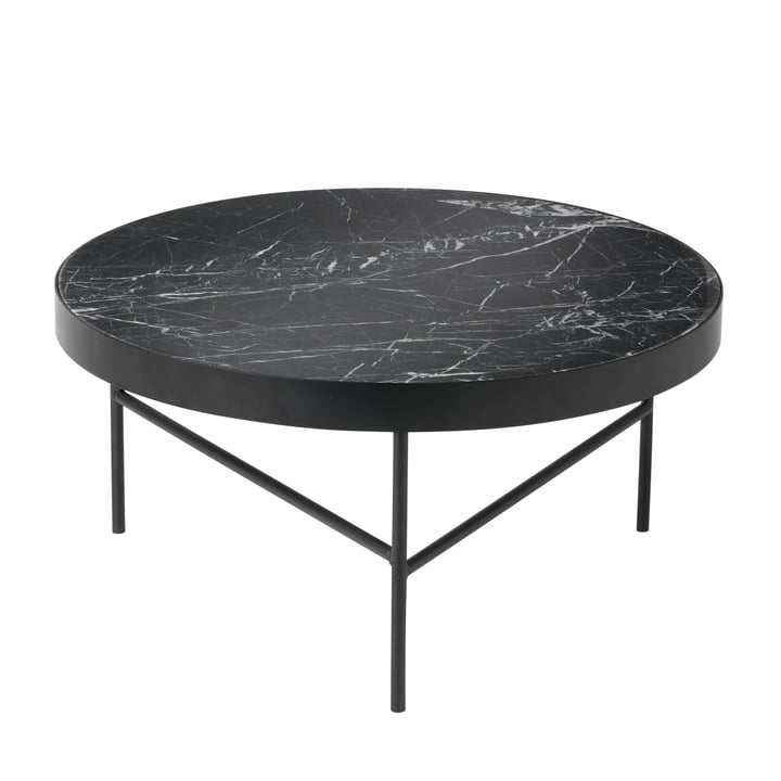 ferm Living - Table en marbre Marble, grand format, noir