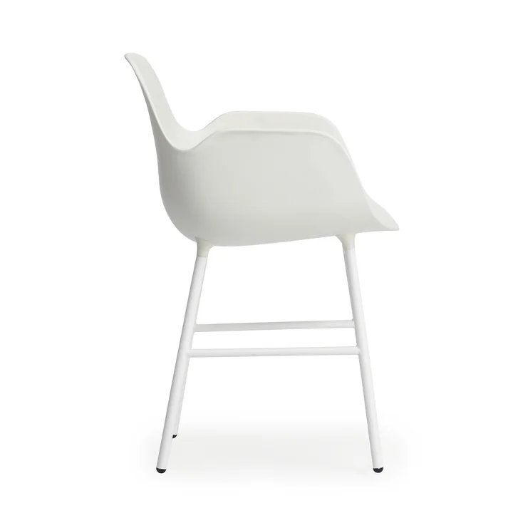 Normann Copenhagen - Fauteuil Form, pieds acier, blanc
