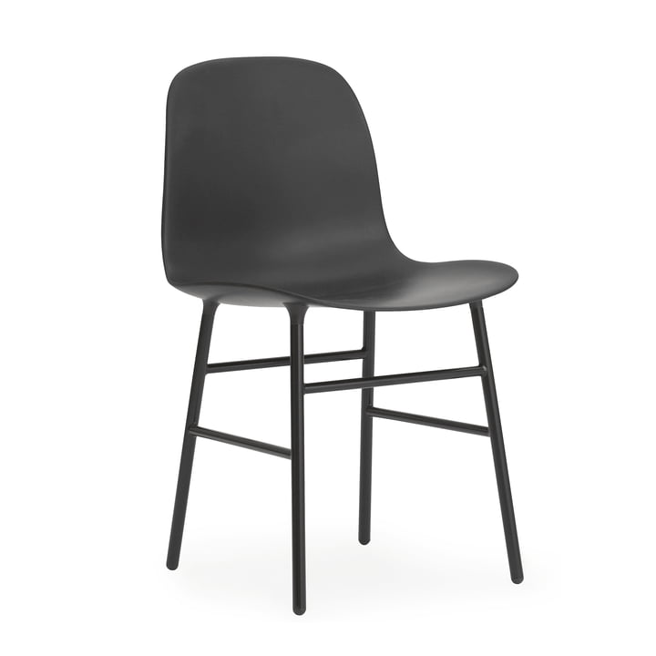 Normann Copenhagen - Form Chair, Steel Legs, noir