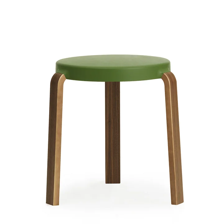 Tabouret de robinetterie Normann Copenhagen en noyer / vert olive