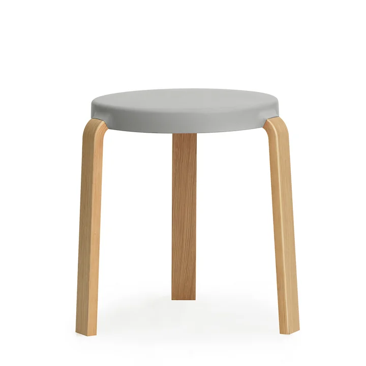 Tabouret de robinetterie de Normann Copenhagen en chêne / gris