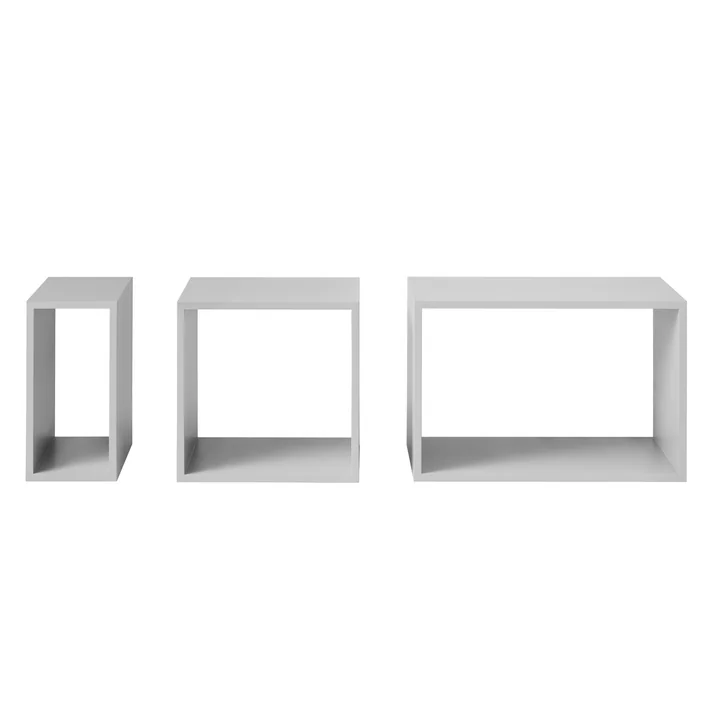 Stacked Système d'étagères - gris clair sans panneau arrière de Muuto