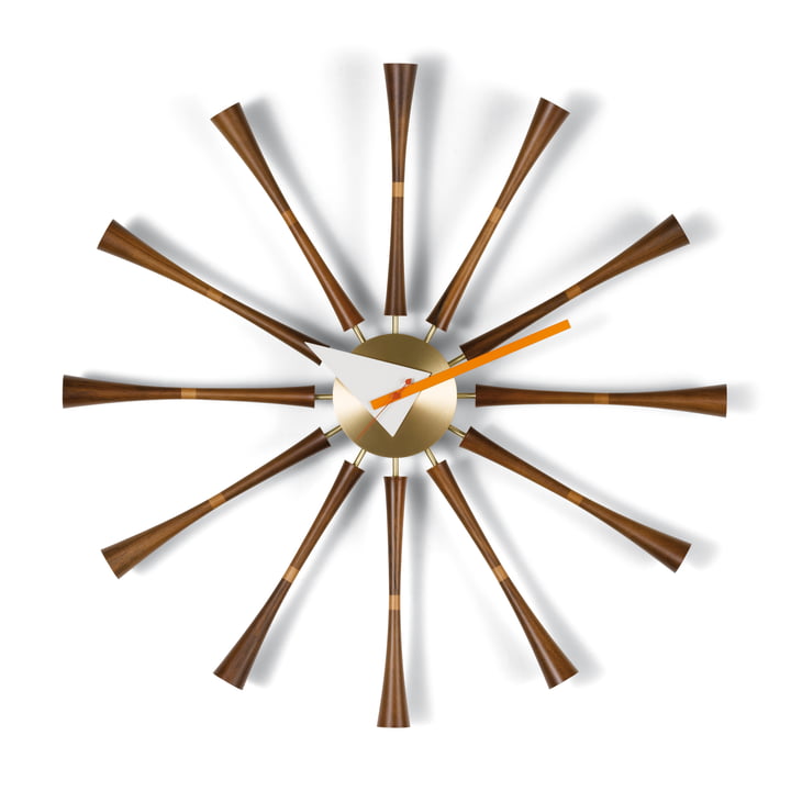 Vitra - Spindle Clock, Aluminium / noyer