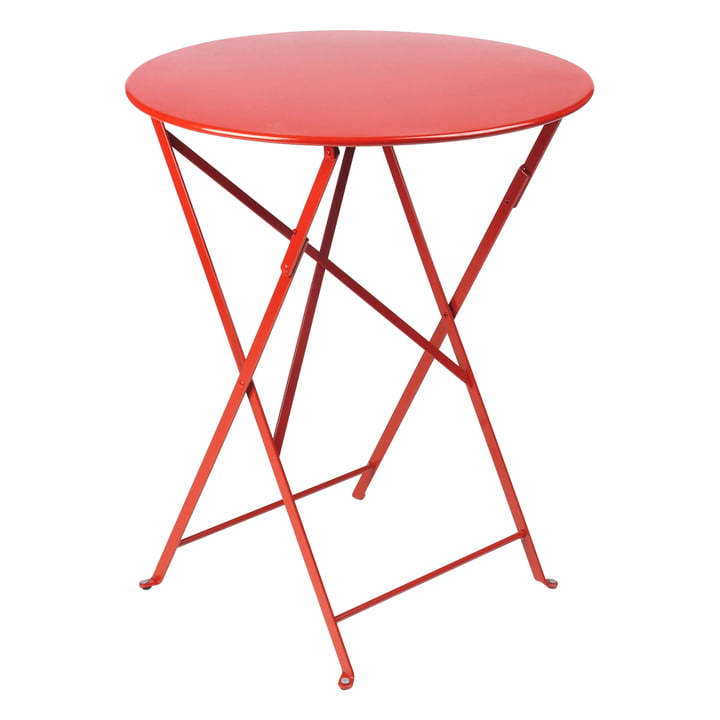Bistro Table pliante Ø 60 cm de Fermob en rouge coquelicot