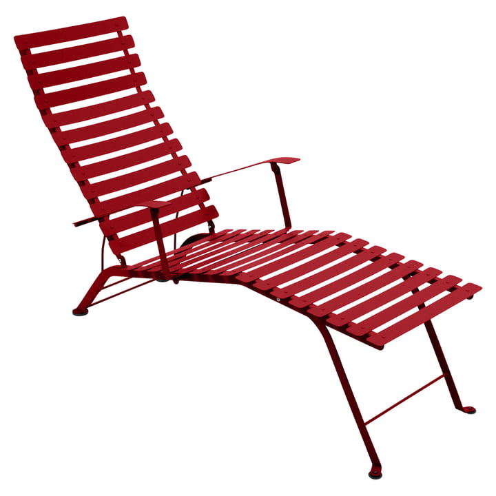 Bistro Chaise longue de Fermob en rouge coquelicot
