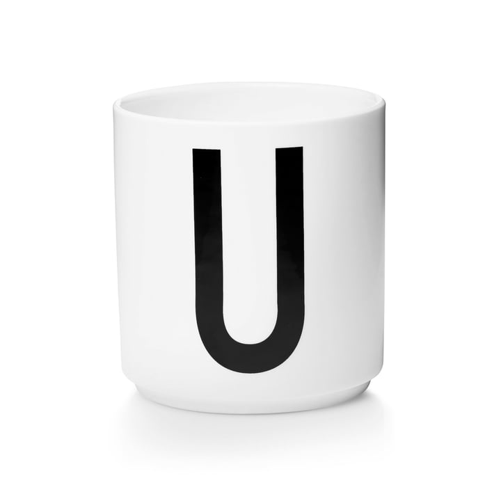 Design Letters - Tasse en porcelaine AJ - U