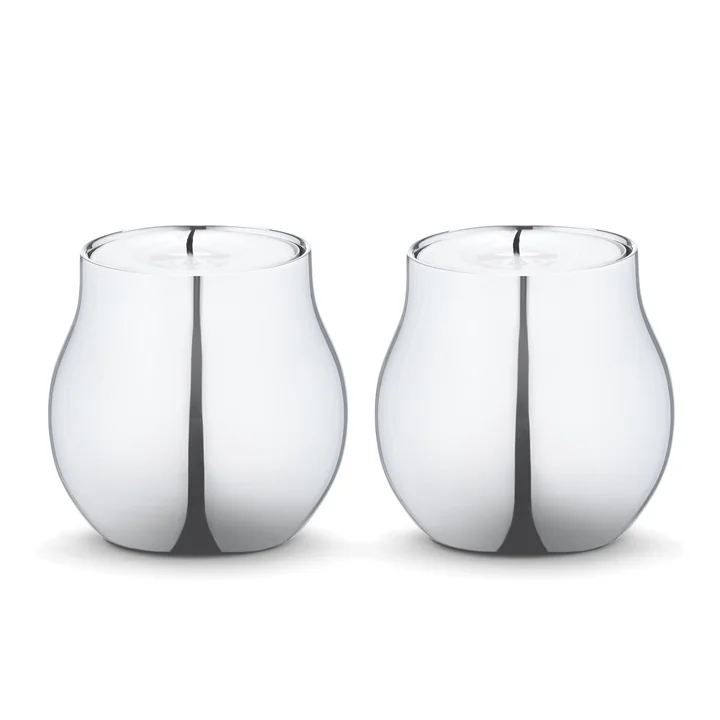 Georg Jensen - Photophore pour bougies chauffe-plat en acier inoxydable Cafu (lot de 2)