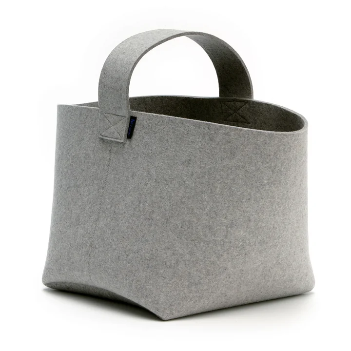 Hey Sign - Panier à bûches grand format, gris clair chiné