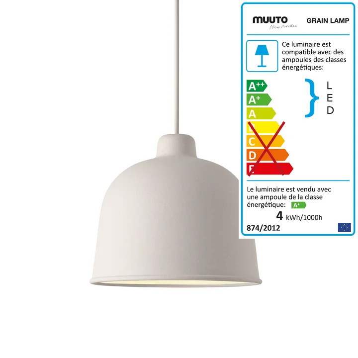 Muuto - Grain suspension lumineuse, blanc