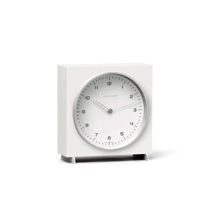 Horloge de table quartz Max Bill par Junghans en blanc