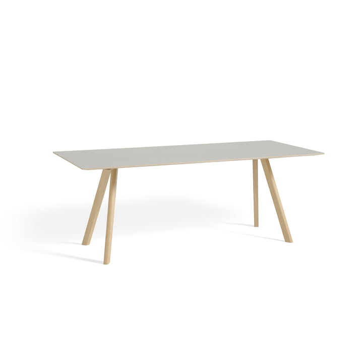 Copenhague CPH30 Table de salle à manger 200 x 90 cm de Hay en chêne laqué mat / plateau de table blanc crème (Mushroom 4176)