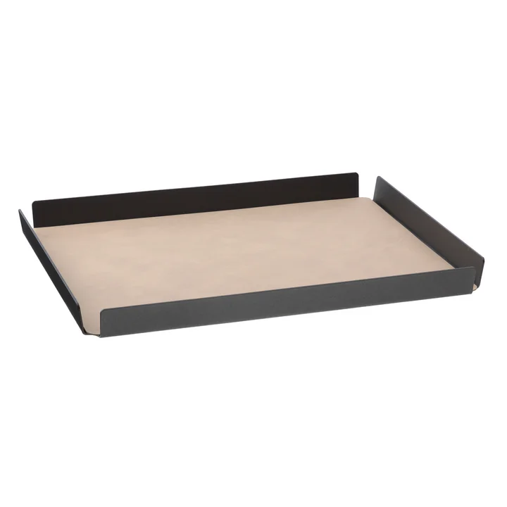 Lind DNA - Plateau Tray Square aluminium Double Cloud/nupo 36 x 46 cm, anthracite/sable