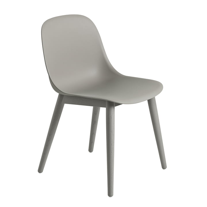 Fiber Side Chair Wood Base de Muuto en gris