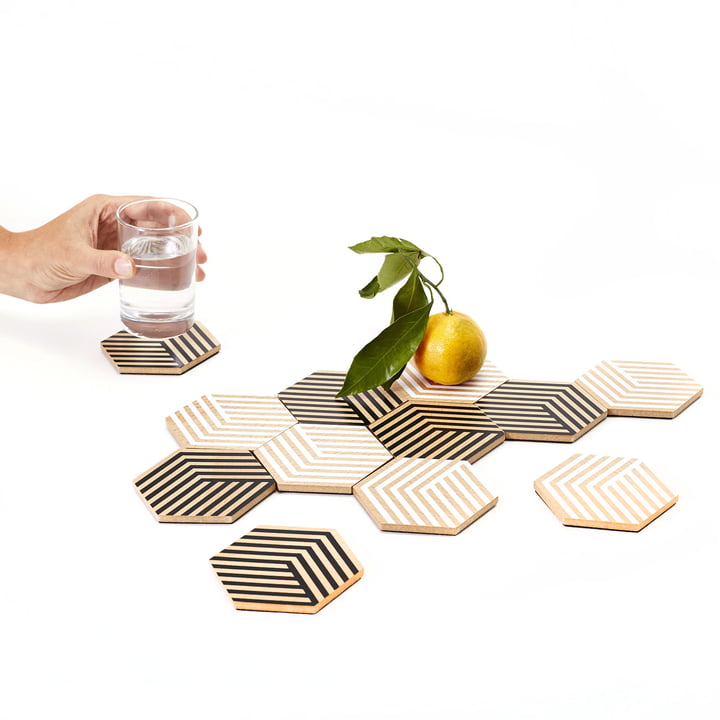 Table Tiles Optic Sous-verres de Areaware