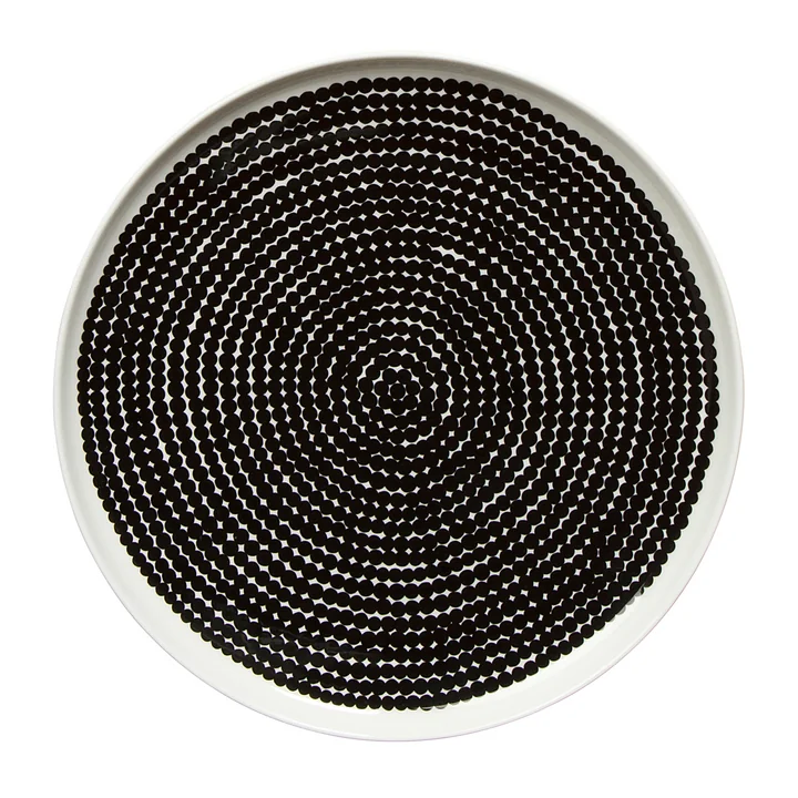 Marimekko - Oiva Räsymatto Assiette Ø 25 cm, blanc / noir