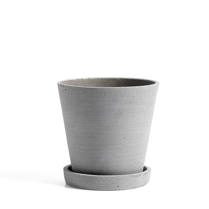 HAY - Pot de fleur avec soucoupe M, gris